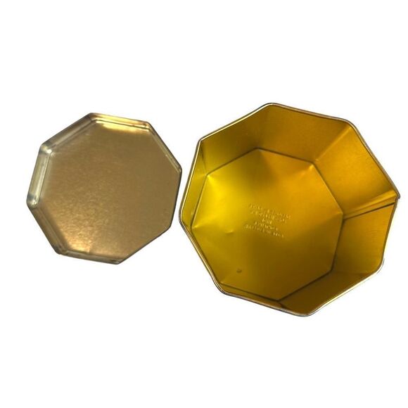 VTG Daher Octagonal English Biscuit Tin Box Holder 109 Trinket Made In England - Picture 5 of 8